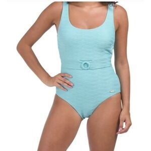 Sunseeker Australia Textured One-Piece Swimsuit with Decorative Belt in Oasis 6